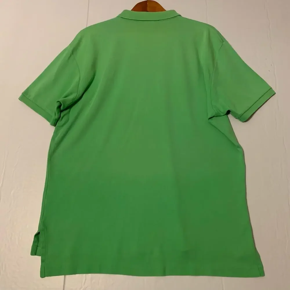 POLO BY RALPH LAUREN Men’s Green 2 Button Classic Fit Solid Cotton Polo Shirt Lg